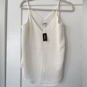 NWT Express off white satin style double lined camisole.